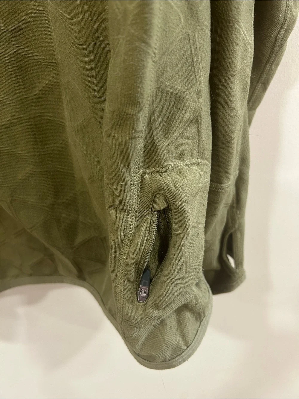 Nike Running Dri-FIT Men's XL Olive Green Geometric Fleece 1/4 Zip Pullover